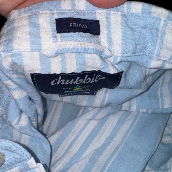 Chubbies Light Blue Stripe XXL Friday Shirt - Picture 3 of 3